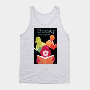 Restored 1920's Books Are For Everyone Library Poster in Neon Tank Top